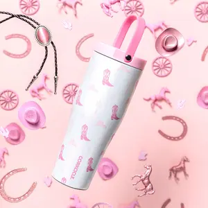 CompaGo Go Cup XL - 30oz Reusable Water Bottle with Durable Design, Non-BPA Free, Leakproof & Portable, Ideal for Daily Use, Washable, Silicone Spout, Pink Gradient