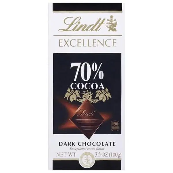 Lindt, 70% Cocoa Dark Chocolate Candy Bar, Dark Chocolate, . Bar, 3.5 Ounce