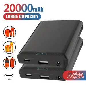 RPS-048L 20000mAh Power Bank DC5V 3A Portable Charger with Type C Cable for Heating Vest Jacket Scarf Gloves Electric Heating Equipment Long Life Battery USB Operated Chargeable Charging