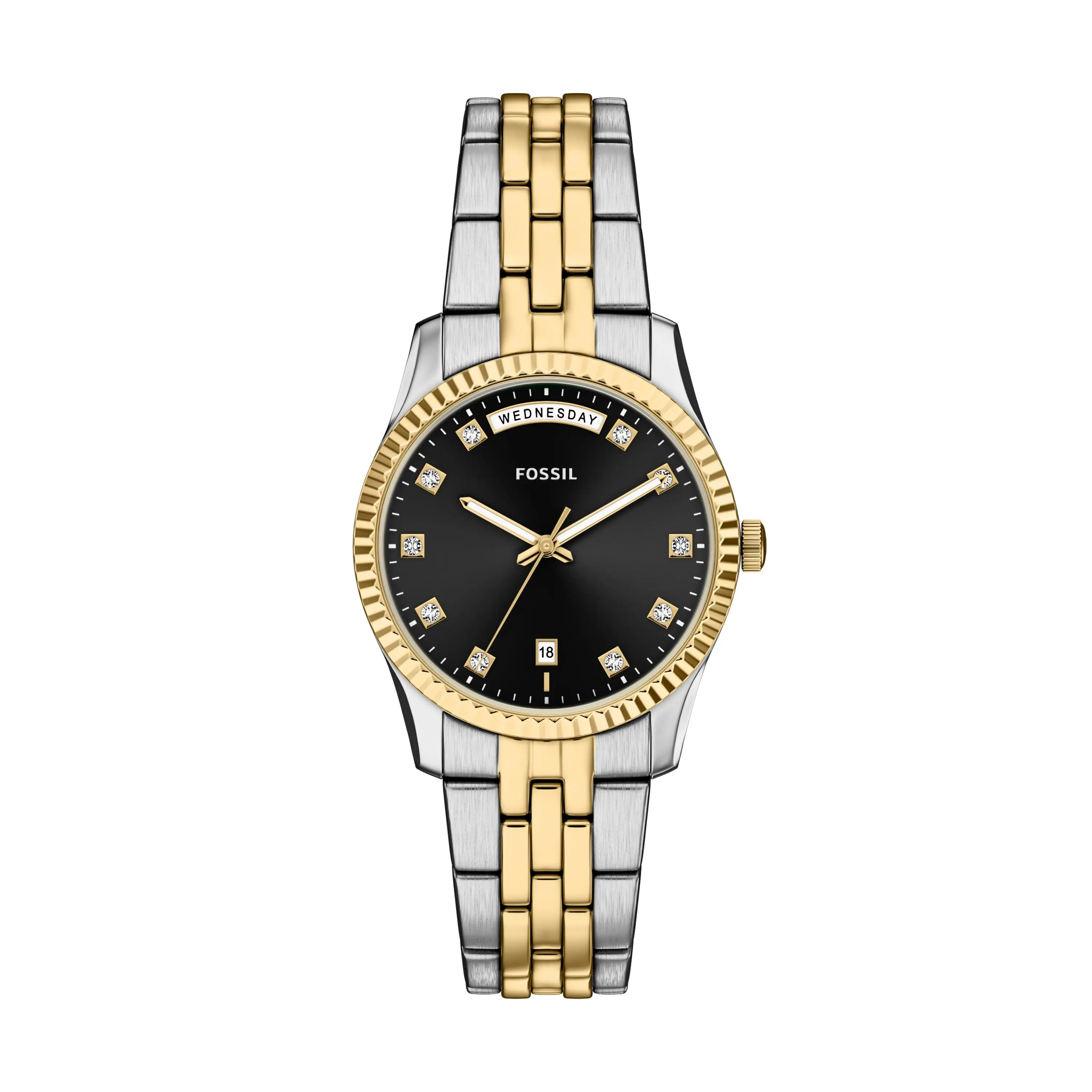 Fossil Women's Scarlette Three-Hand Day-Date Two-Tone Stainless Steel Watch