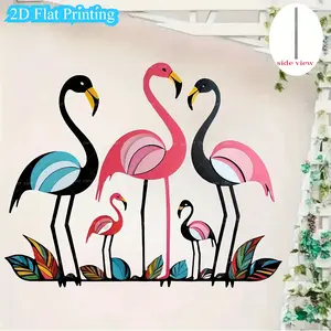 1pc， 2D iron fiat， Fashionable lily silhouette, Bohemian style colorful lily sign, metal material, outdoor, terrace, courtyard decoration - the perfect gift for housewarming, graduating family and friends,