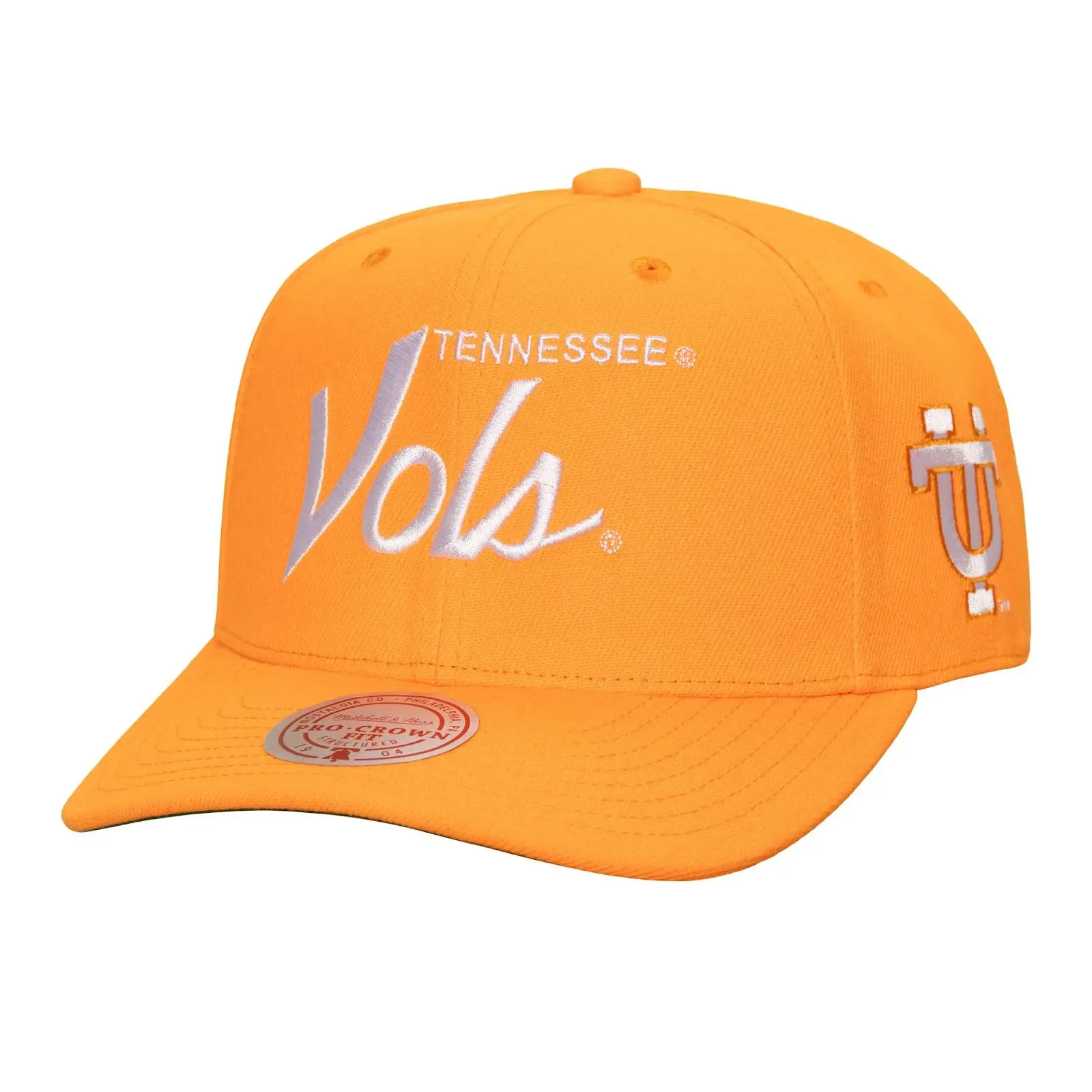 Tennessee Volunteers Tennessee Orange Head Coach Pro Crown Snapback Hat NCAA Throwback Cap Adjustable Fan Gear Mitchell & Ness