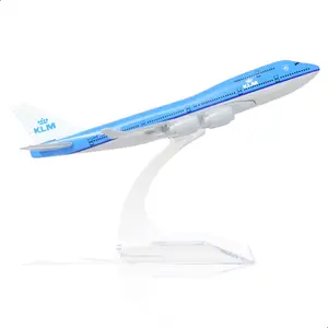 1/400 NL-KLM 747 Model Plane -Diecast Metal Airplane Model Kits with Stand (6 inches) Alloy Boeing 747 Plane Model for Aviation Enthusiasts Gift or Desktop Display 747 Toy Airplane