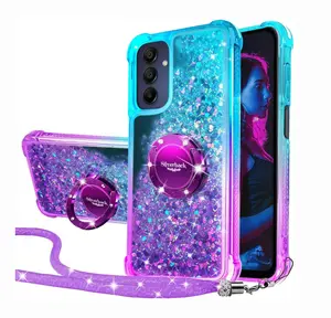 XYZ for Samsung Galaxy A16 15 10 21 23 25 35 36 54 13 Case with Ring, Women Girls Bling Holographic Sparkle Glitter Cute Cover,Diamond Ring Protective Phone Case