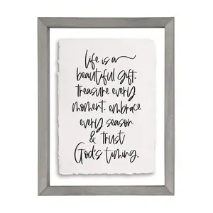 Sincere Surroundings 14" Life Beautiful Gift Floating Frame