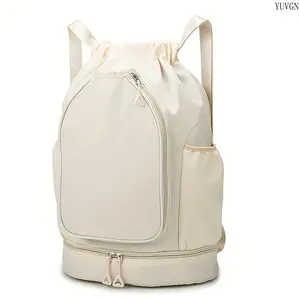 Fashion Drawstring Sports Fitness Backpack with Dry-wet Separation, Independent Shoe Compartment, and Dopamine Colors