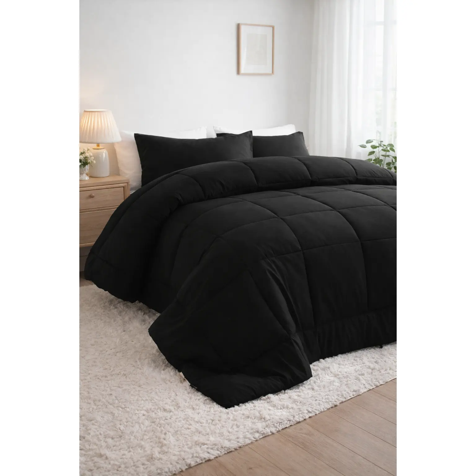 HTA King Down Alternative Duvet Insert with Duvet Cover - Wrinkle Resistant, Fade Resistant, Smooth Fabric, Machine Washable Luxury Quilt, Ultra Soft, Breathable, All-Season, Skin-Friendly, Cozy Sleep Holiday Gift