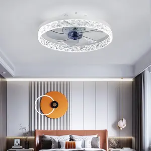 Ceiling Fan with Light, 19.7" Low Profile Flush Mount Ceiling Fans, 3 Color Dimmable LED, 6 Wind Speeds Timing, Remote Control, Reversible Motor for Living Room, Bedroom