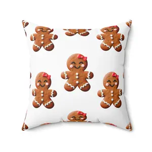 Gingerbread Girl Pillow, Festive Holiday Decor, Christmas Cushion, Cozy Throw Pillow, Home Accent Gift, Seasonal Decoration