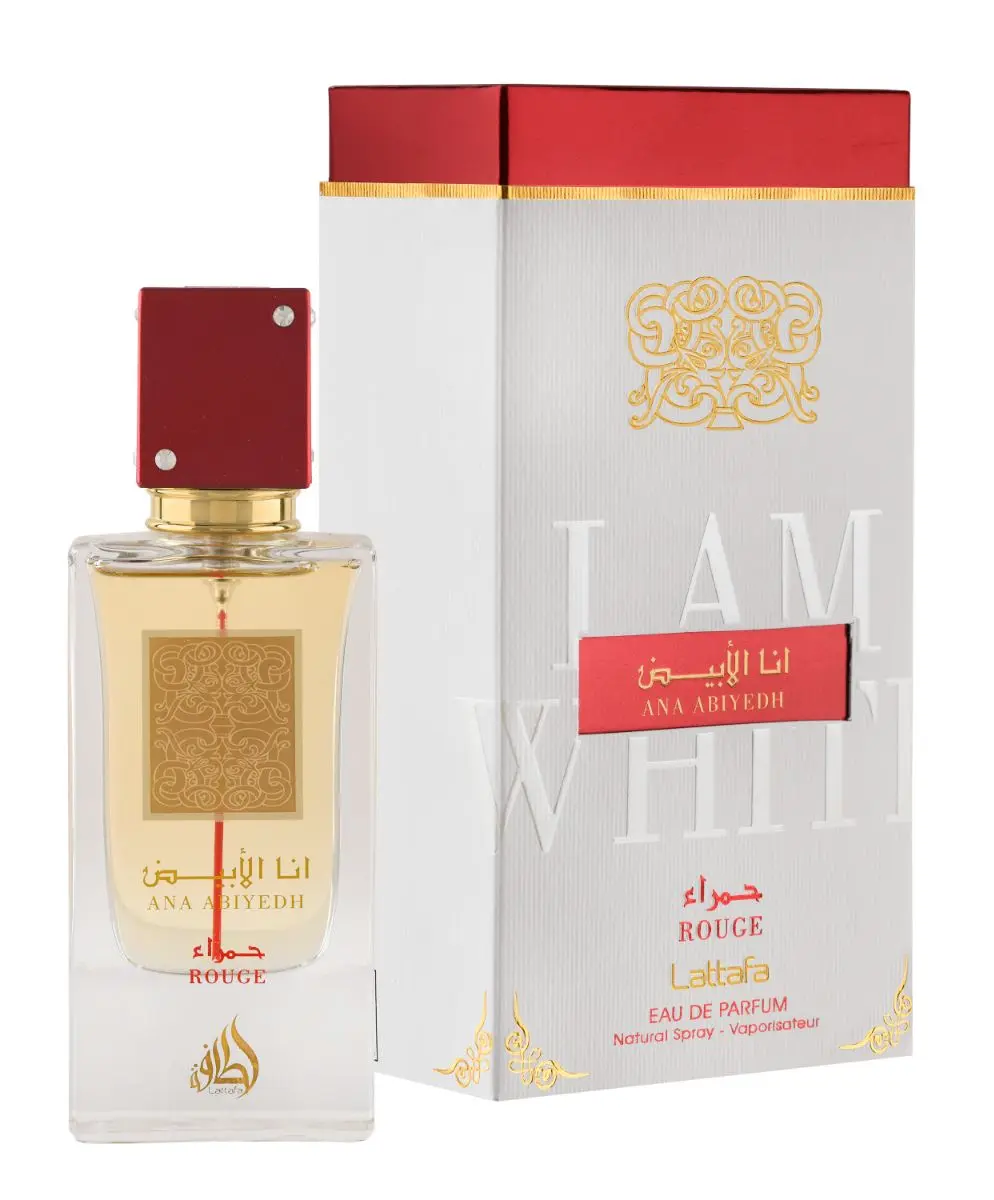 Lattafa ANA ABIYEDA ROUGE Unisex Fragrance - Caramel Scent, Ambergris & Aromatic Notes, Fruit-Infused Amber Perfume, 2.04oz(60ML) Single Item, Ambergris Unisex Fragrance