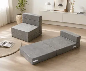 LILYPELLE Tri-Fold Sponge Mattress Portable Folding Mattress Convertible Chair Floor Sofa Sleeping Mattress for Floor Camping 63×25.6×6 Inch
