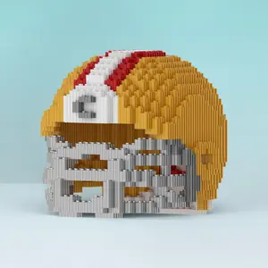 Football Helmet Building Blocks Model, Creative Ornament & Handicraft, Ideal Gift for Couples & Birthdays