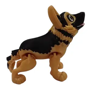 German Shepherd 3D Printed Articulating Figurine Decor Gift