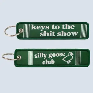 Keys to the Show and Silly Goose Club Fabric Keychain Gag Funny Gift for Couples or Best Friends Valentine's day Anniversary Birthday