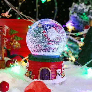 Santa Claus Crystal Ball Little Snowman Music Box Christmas Eve Student Christmas Gift Desktop Ornament