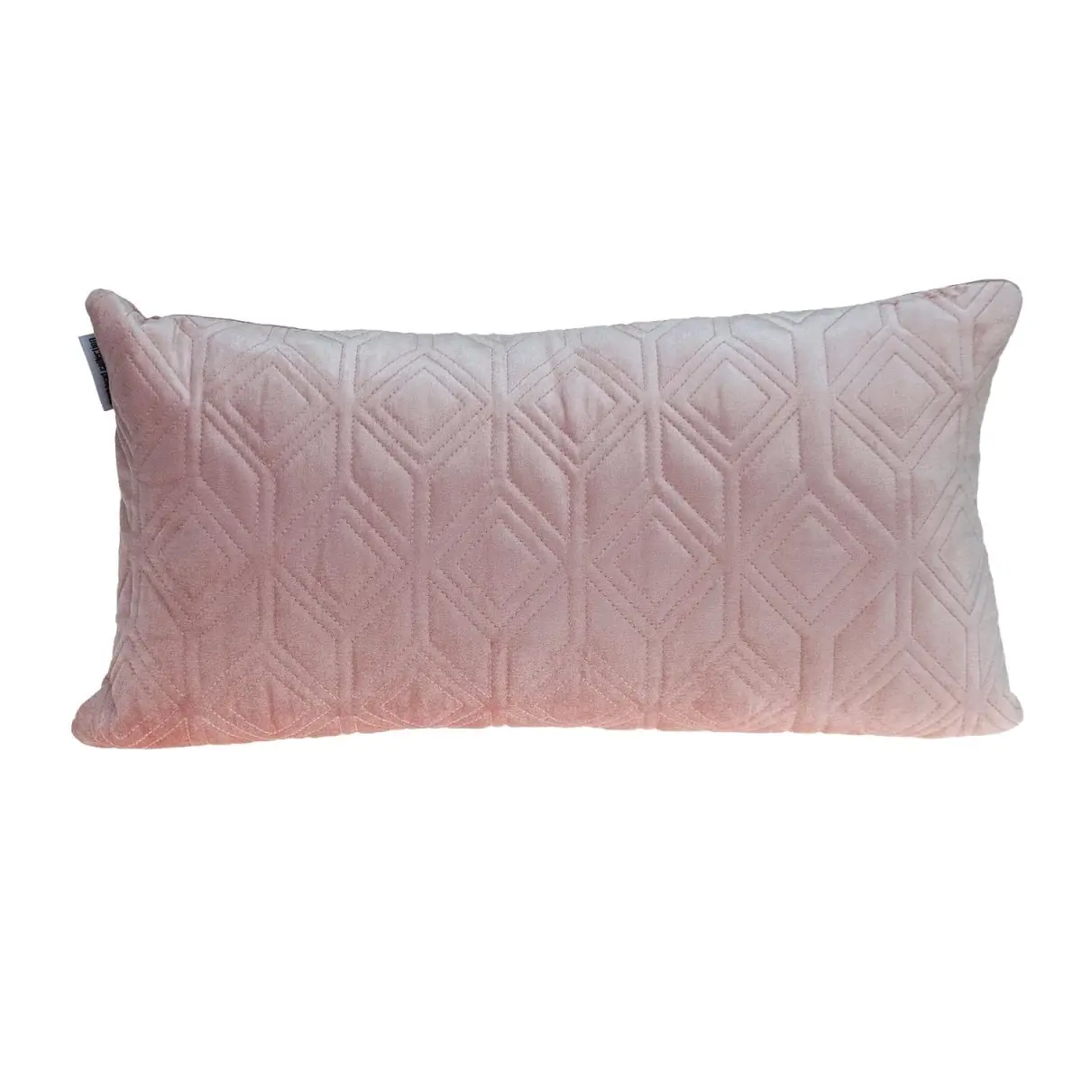 Aleta Transitional Pink Rectangle Velvet Throw Pillow - Parkland PILL21350P, 12x24x4in, Cotton Blend, Woven Texture, Geometric Stitch, Concealed Zipper, 360-Degree Rotating Stand Compatible, Soft, 50% Viscose, Indoor Use, Dry Clean Only