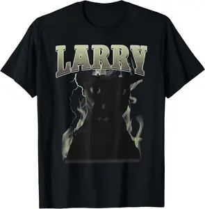 Funny Evil Larry Cat Dank Brainrot Meme Gift T-Shirt Pure Cotton Graphic Tees: Unisex Gifts for Men Menswear Soft
