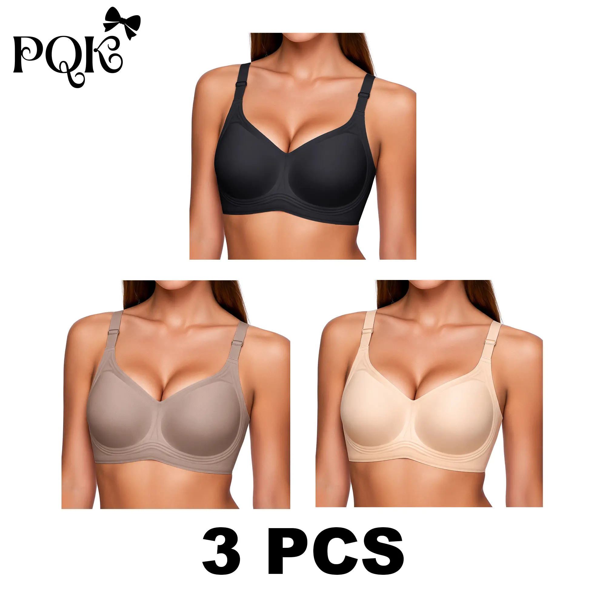 3 PCS (Black+Nude+Coffee）