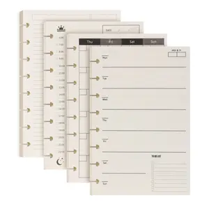 Calendar Task Planning Refill Pages, Loose-Leaf Notebook Inner Pages, Academic Planner, Weekly Planner, 8.5x0.5 Inches, 120 Sheets, Fits 8-Hole Binders, School Office Use, Office Stationery Supplies, Teacher Planner