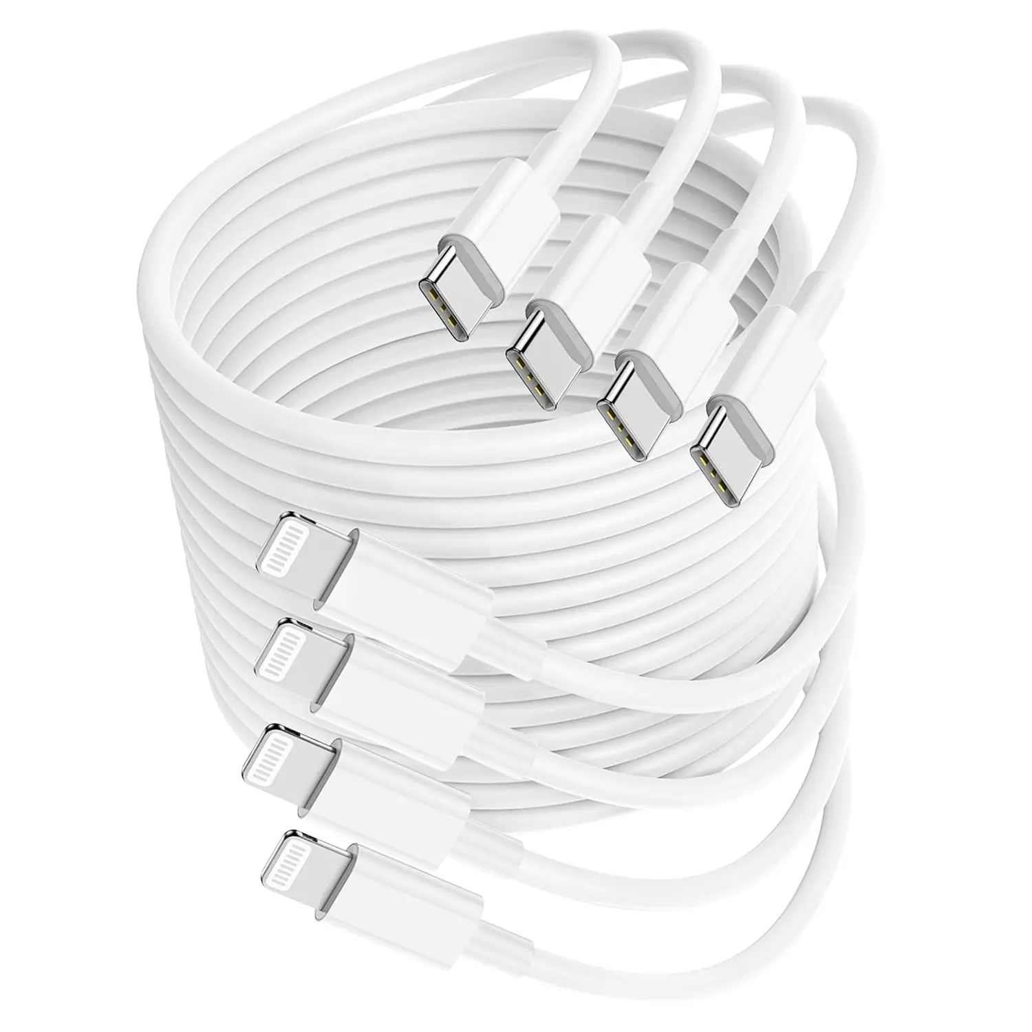4 PCS PD to Lightning 3.3ft/1M Fast Charging Cable (Apple MFi Certified) for iPhone 14/14 Pro 13/13 Pro/12/12 Mini/12 Pro Max/11 Pro/X/XS/XR