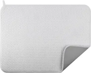 2-pack 24"x17" XL size microfiber dish drying mats for kitchen counter, kitchen sink.Super water-absorbing for multi-use house essentials bath mats, bath rugs, coffe mat, coffe station mat.(grey)