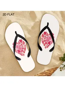 Ladies' Stylish Flip-Flops with a Heart Design, Available in Various Colors And Sizes, Perfect for Everyday Comfort And Summer Fashion., Women Shoes