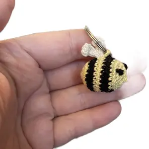 Itty Bitty Crocheted Bumblebee Keychain - Adorable Handmade Bees for Bags