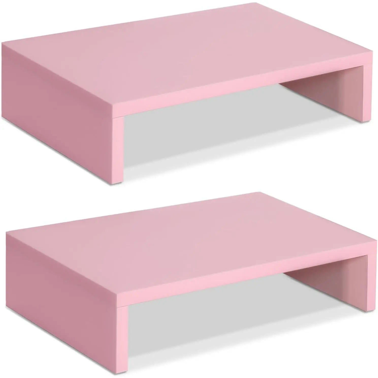 Pink  Stand Riser-2 Pack, 2 Tier Adjustable  Stand Dual  Riser for 2 Monitors/Laptop/PC Computer Stand for Desk