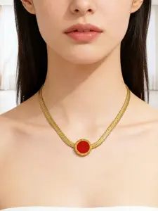 Elegant Roman Numeral Pendant Necklace, Stainless Steel Blade Chain, Vacuum Electroplated Fashion Accessory, Versatile Daily Wear Jewelry