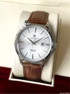 Luxury Men's Business Quartz Watch, Stainless Steel Case, Oil-Press Dial with Calendar, 50m Waterproof, Leather Strap, Casual Sport Style, Business Fashion Watch