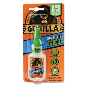 Gorilla Glue Super Glue Gel 15g Clear Color No Run Control Gel 10 Seconds Bond Strength for Banda Plastics Wood Metal Ceramic Rubber Leather Paper and More