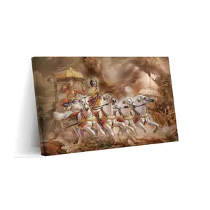 Krishna And Arjun Art Painting Poster Hindu Poster2 Wall Art Canvas Print Framed Unframed Options Bedroom Living Room Decor