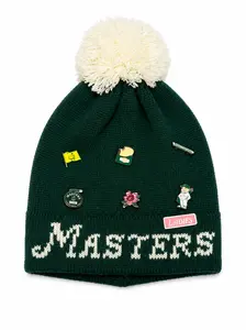 American Needle Masters Ladies Winter Enamel Pin Hat - Augusta National Design, Includes 6 Pins and Pom, Enamel Pin Hats