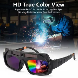 Welding Goggles — True-Color, Anti-Glare Safety Welding Glasses — Suitable for TIG/MIG/MMA/Plasma Welding — Lightweight Welder's Goggles with Protective Lenses and Elastic Strap