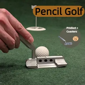 2PCS Pencil Golf Putters - Portable Mini Golf Clubs, Must-Have for Family, Office & Friend Gatherings | Creative Gift Idea | Indoor & Outdoor Use | Enjoy Golf Games Anytime, Anywhere | [Putter + Putting Cup Mat Set]