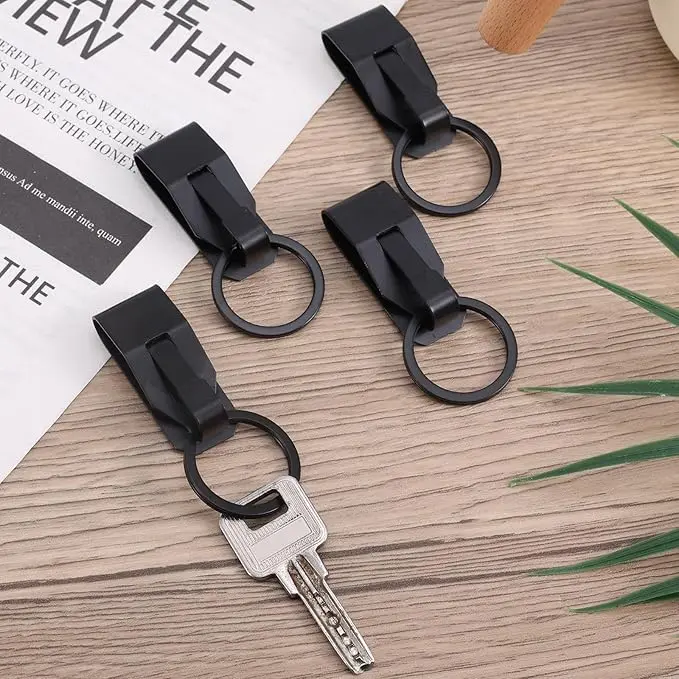 4pcs Belt Key Clip Metal Belt Key Holder Keyring Keeper for Man & Woman Home Office Supplies