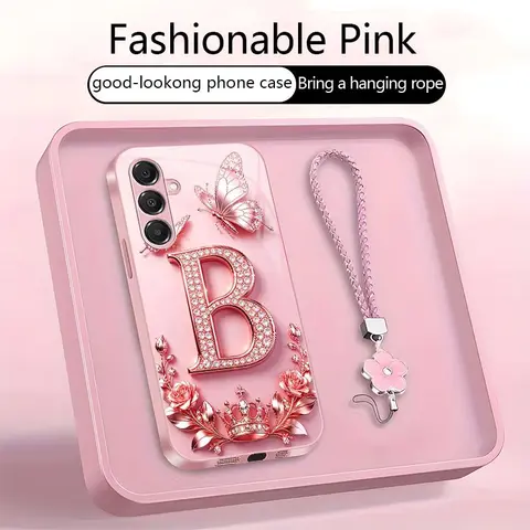 Galaxy A16 5G Smartphone Casing - High-End Stylish Letter-Patterned Handheld Cellphone Device Case, 2D Printed (Not 3D), Full-Coverage Protection, Free Lanyard & Free Shipping Included, YM99
