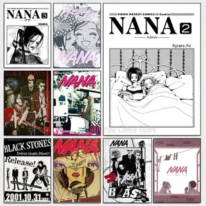 Japanese Girl Manga N-nana Vintage Poster Print Canvas Art Pictures Home for Living Room and Bedroom Wall Modern Decor Frameless