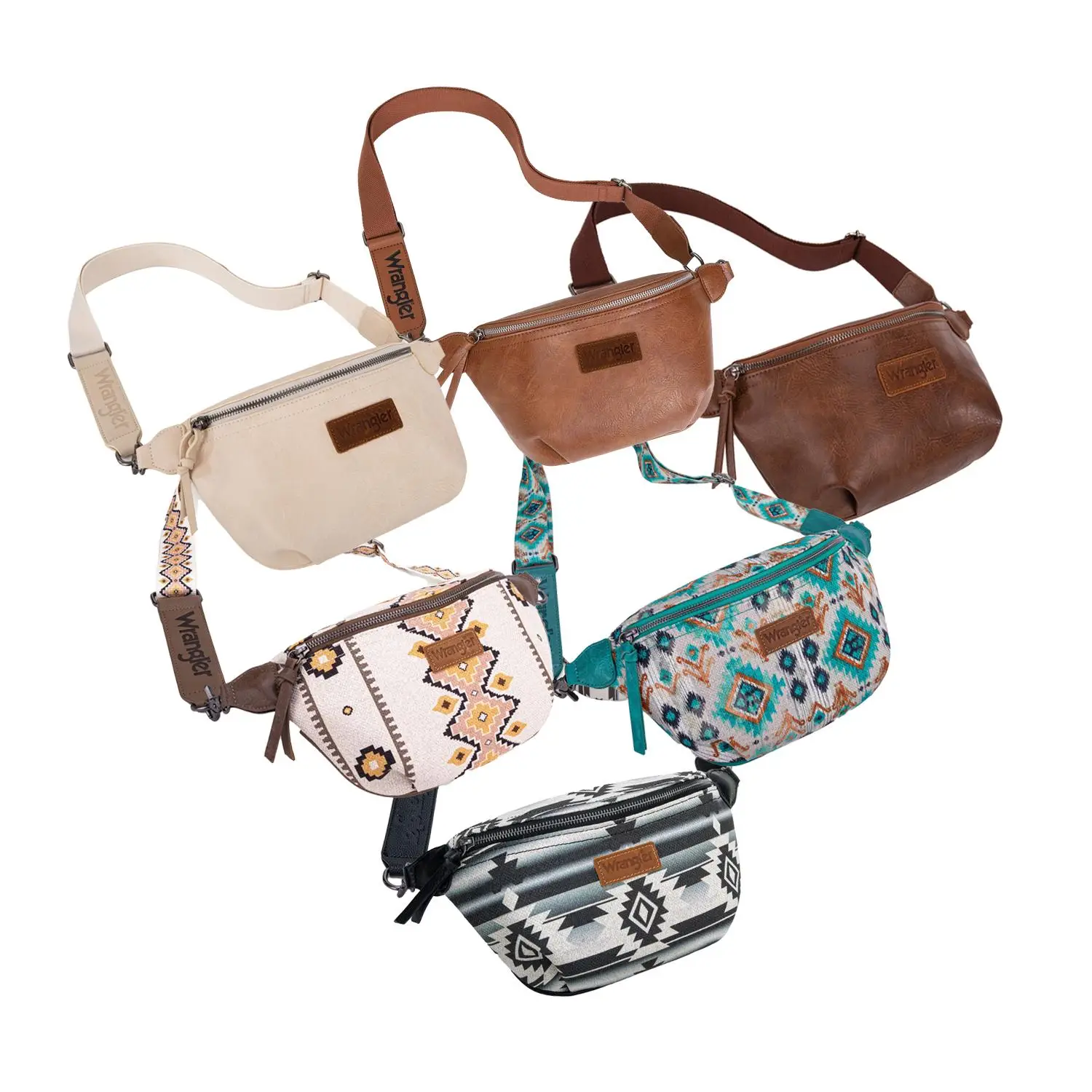 Wrangler Large Fanny Packs for Women Travel Belt Bag with Adjustable Detachable Long Strap