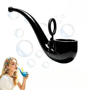 Soap Bubble Pipe All-in-One Portable Bubble Machine Toy Bubble Blower Maker Premium ABS Material Pipe Shape Easy to Use for Kids Toddlers Outdoor Indoor Party Birthday Gift