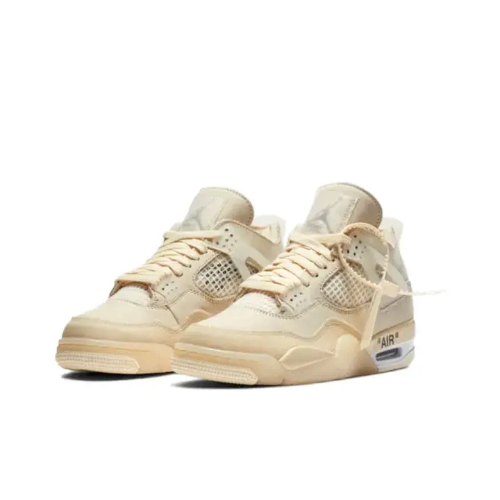 Breathable Cream Beige Mesh Synthetic Leather Casual Athletic Shoes, All-Day Comfort Mid Top Sneakers