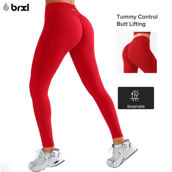 BRXL  BrxlGrit【Discount for live】Hip Lifting Tummy Control Leggings for Womens High Waisted No Front Seam Stretchy Gym Pilates Yoga Leggings-brxl-1