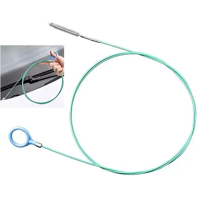 1/2 PCS 78-Inch Car Sunroof Drain Cleaning Tool - Flexible Long Tube Brush for Windshield Holes, Downspouts, Unclogs Drains, Essential Car Wash Detail Brush for Rainy Season Maintenance, Tight Spot Access