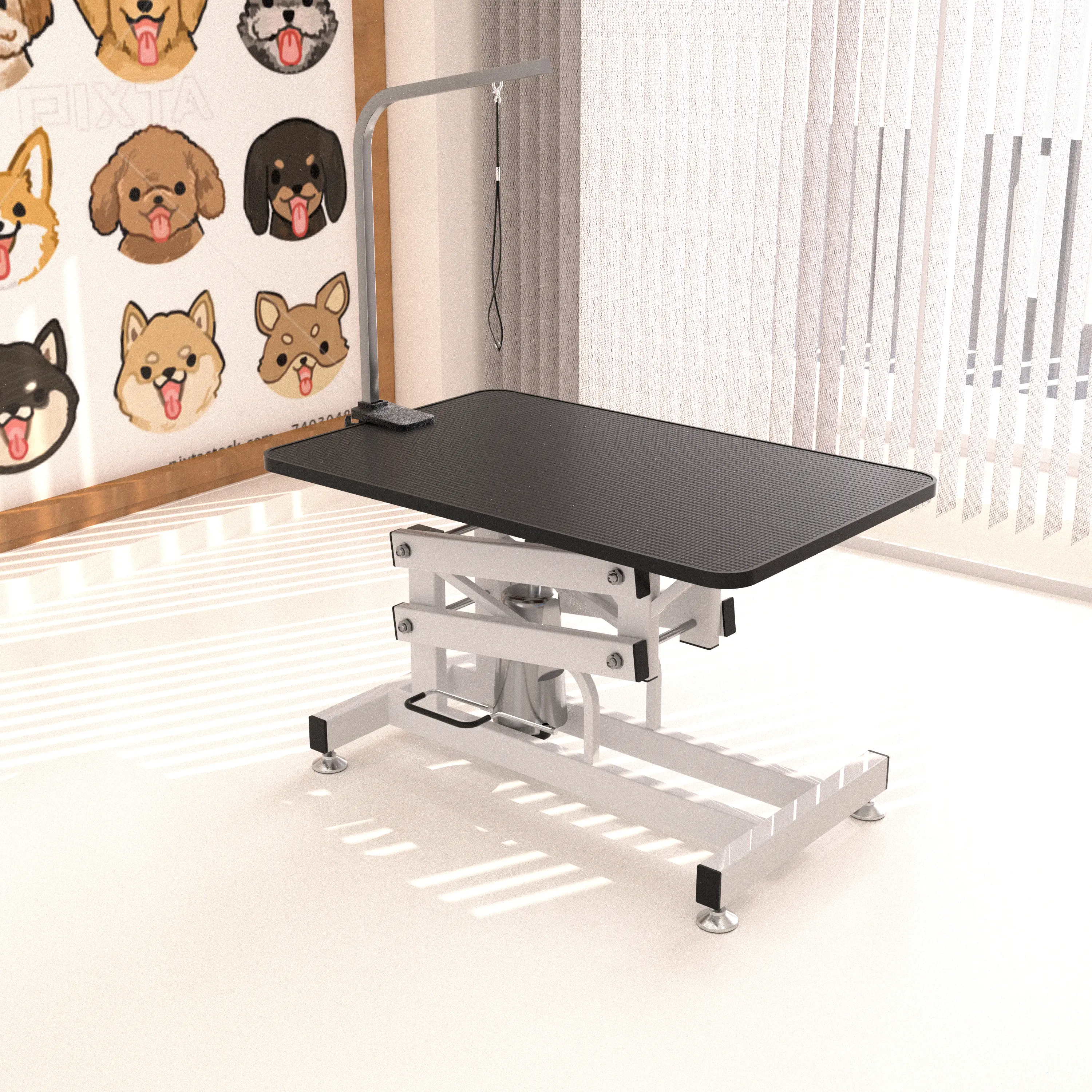 Hydraulic Dog Pet Grooming Table Heavy Duty Big Size Z-Lift Pet Grooming Table, Rubber, 300Lbs, 36 Pounds