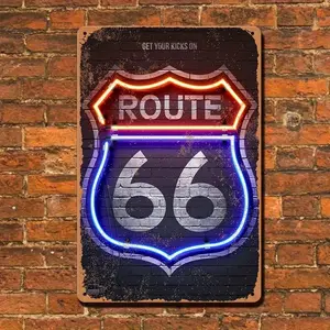 Aluminum Highway Sign Vintage Wall Decor, American Interstate Garage Decoration, Man Cave Bar Gift, Ideal for Road Trip Enthusiasts, Home Decoration
