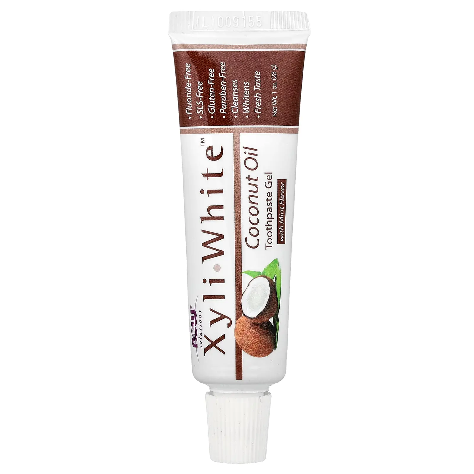 NOW Foods Solutions, XyliWhite™, Toothpaste Gel, Coconut Oil, Mint, 1 oz (28 g)