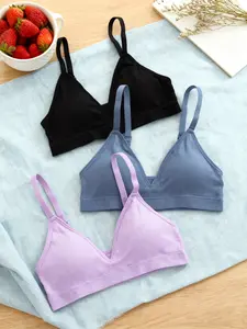 Womens Adjustable Spaghetti Strap Sports Bra , Wireless Solid Color Bra, Ultimate Comfort Elastic Fabric All-Day Wear, Elegant Versatile Bra for Casual and Outdoor Use, Breathable Comfy Bra