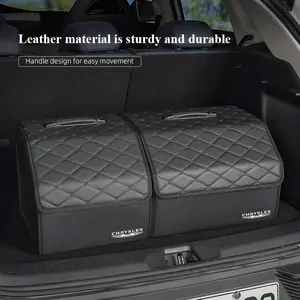 Car Trunk Organizer Box Foldable Storage Bin Leather Suitcase For Chrysler 300c 200 Pacifica Phev Voyager Sebring Aspen PT Cruiser Airflow Crossfire Concorde