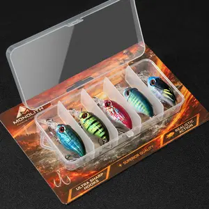 [Free shiping]FishingLures Crankbaits 5Pcs/0.21oz,3D Realistic Eyes,Noise Lures Fish,High-frequency Vibration Swaying Lifelike Swimbait Highly Attractive To Fish,Easy Catch Equipment for Beginners,With Sharp Treble Hook,For Bass,Trout,Fresh&Saltwater