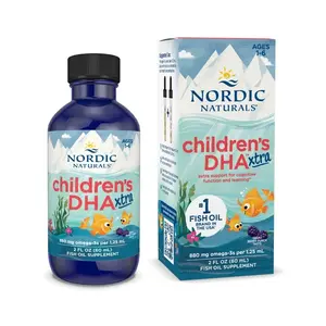 Nordic Naturals Children's DHA Xtra - Concentrated Omega-3 for Kids, Berry, 2 oz Berry Flavor, 2 oz, High-Potency Formula, Supports Brain & Eye Development
